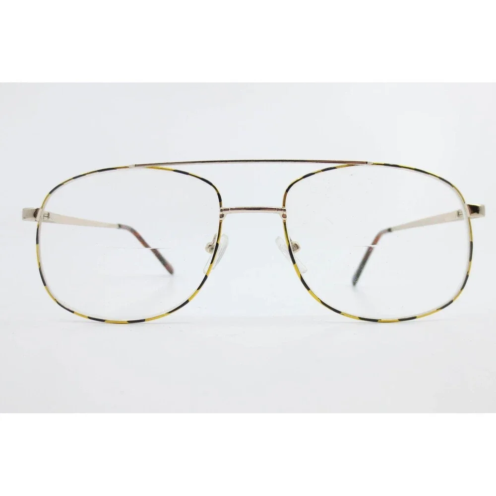 Capistrano 404 Aviator Eyeglasses Demi Amber Gold Double Bridge 58-18-150 Frames